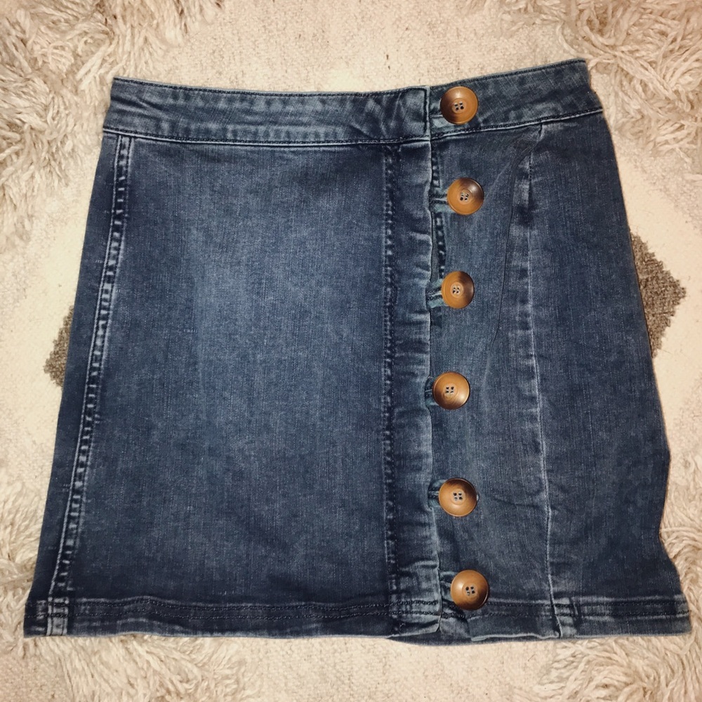 Free people denim skirt.